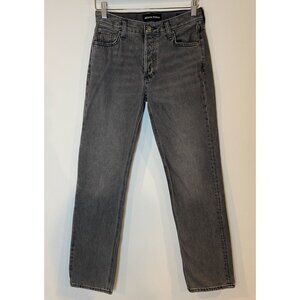 Denium Forum Jeans The 90's Joni Lo Rise Loose Button Fly Black Wash Size 25